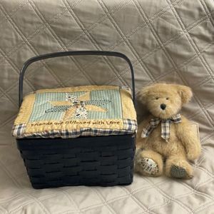Boyds Bears 🐻 Jinny Mae Quiltenfriend w/ Basket